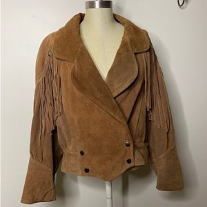 Vintage 80’s Fringed Suede Cropped Jacket Sz M